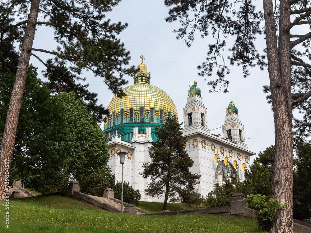 Exterior of the Kirche am Steinhof, also called the Church of St. Leopold, Austria