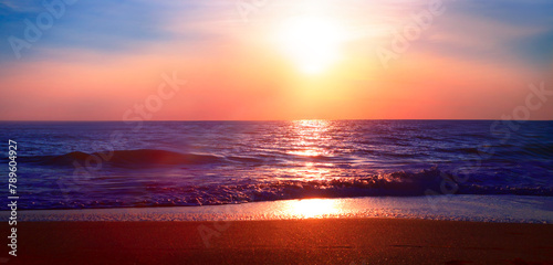 Fototapeta Naklejka Na Ścianę i Meble -  summer sunset view on the sea, spectacular nature scenery in the Groatia, Europe ...exclusive - this image is sold only Adobe stock	