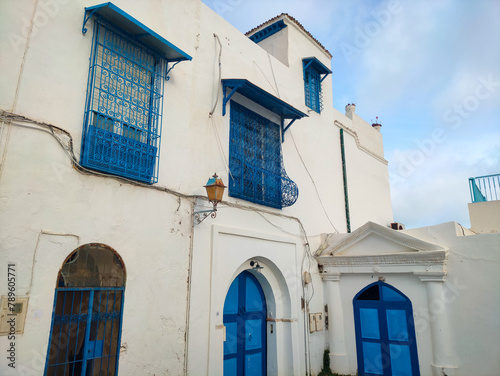 Sidi Bou Said, a famous village with traditional white and blue Tunisian architecture, Tunisia.