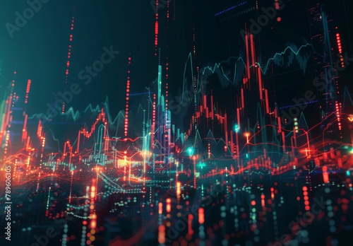 AI-driven generative models revolutionize finance with intricate candlestick graphs, shaping stock market trading and investment strategies.