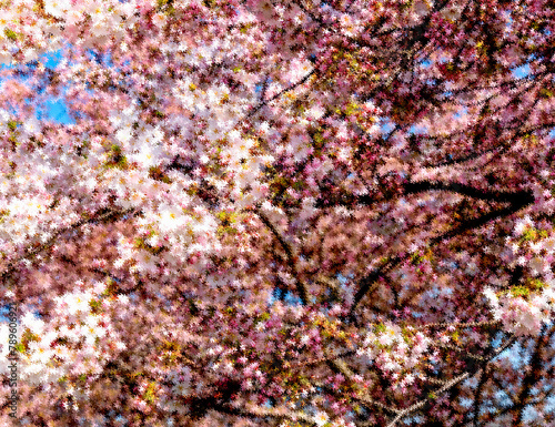 a pink background with a pattern of flowers on it