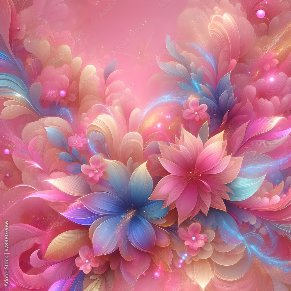 Fantasy Floral Composition with Pink Hues
Fantasy Floral Composition with Pink Hues