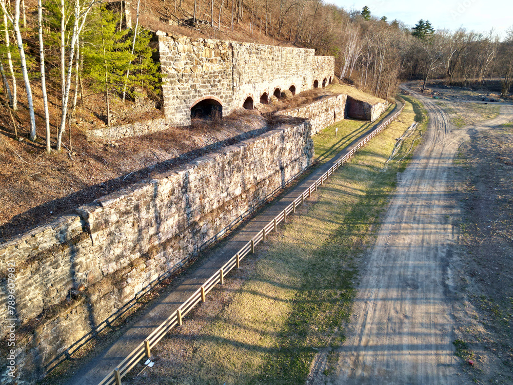 old abandoned limestone cement kiln on wallkill valley rail trail