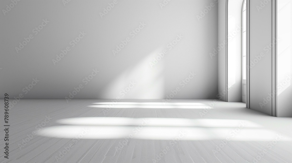 Empty room with white walls and windows, home interior clean apartment blank Empty room with white walls and windows, home interior clean apartment blank