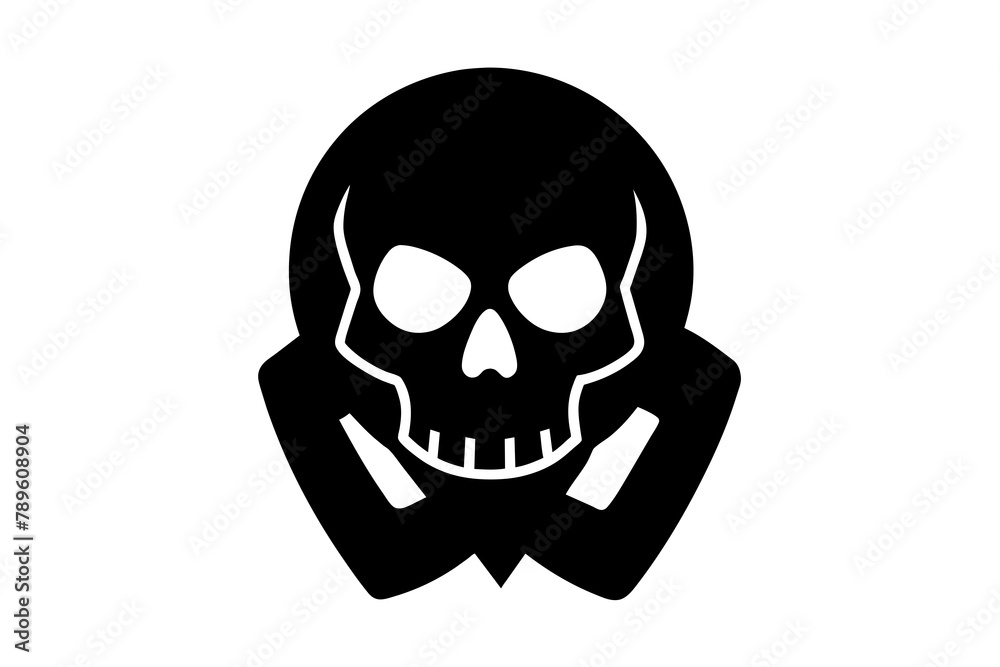 skull icon Silhouette vector illustration white background skull icon Silhouette vector illustration white background
