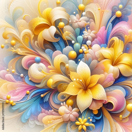 Sunny Swirls of Floral Whimsy 