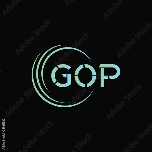 Initial Letter GOP Logo vector icon illustration photo