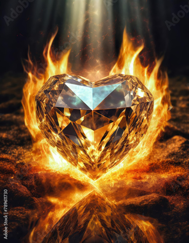 A flaming diamond