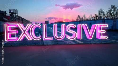 Vibrant Neon  EXCLUSIVE  Sign Against Twilight Sky