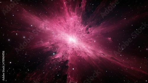 Majestic Pink Nebula Burst in Deep Space Astronomy