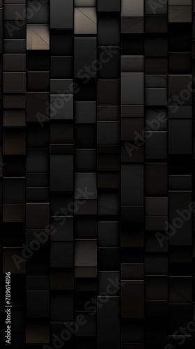 Elegant Black 3D Cubes Abstract Background