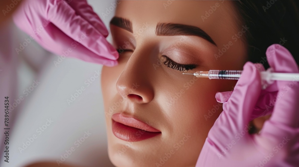 Refined Radiance: Woman Getting Botox Injection