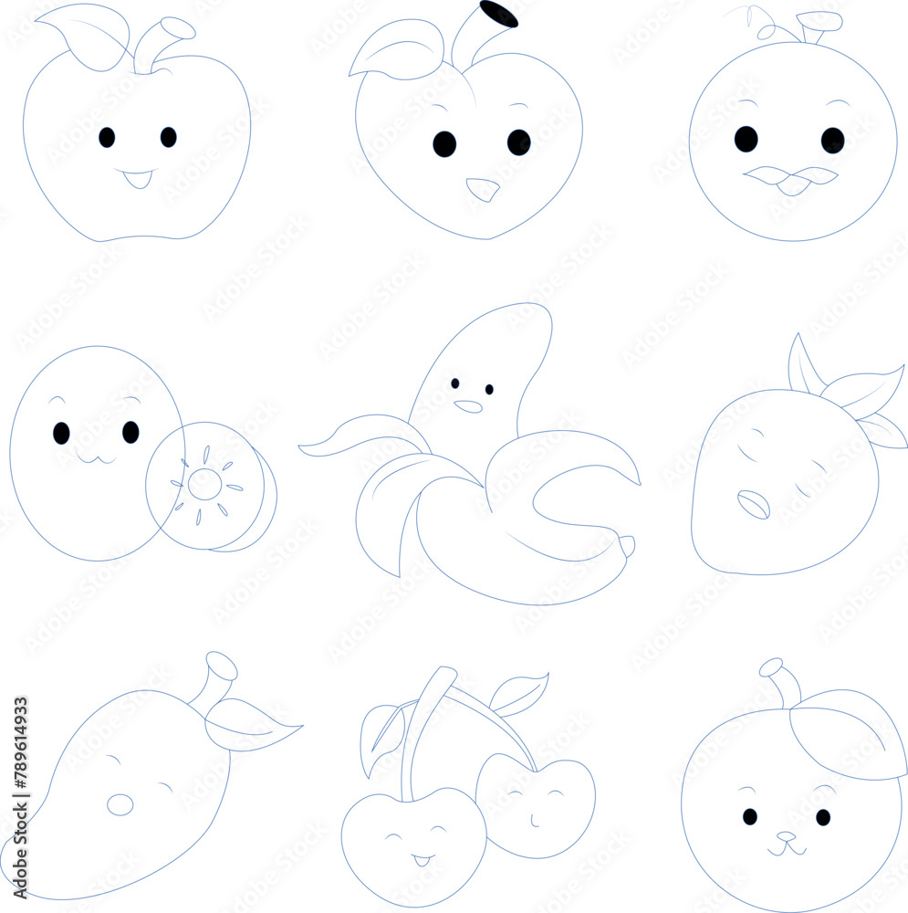 Fruit coloring page for kids
