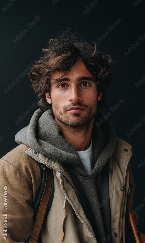 Fototapeta premium Casual man with a scarf 