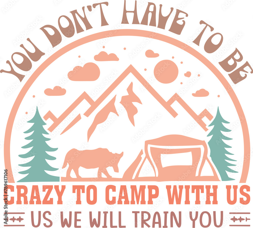 Camping Outdoor Mountain SVG Design