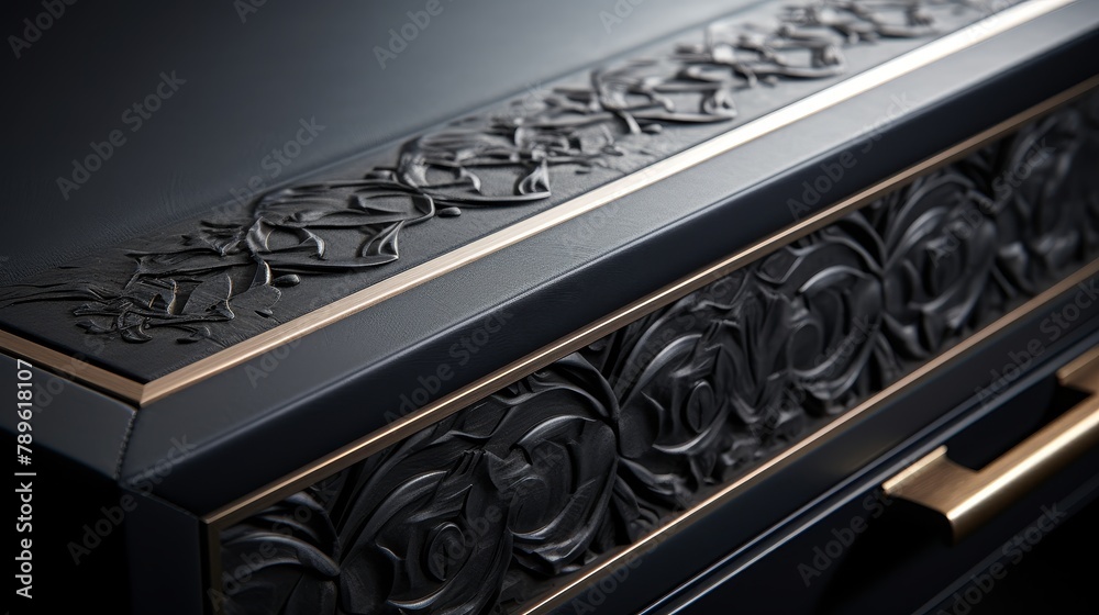 A display of luxurious tactile sophistication with a soft-grained finish, the intricate details presented in a stunning, high-resolution close-up