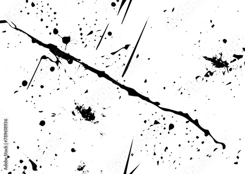 Dynamic Ink Explosion: Distressed Grunge Background with Spray, Stains, and Splatters