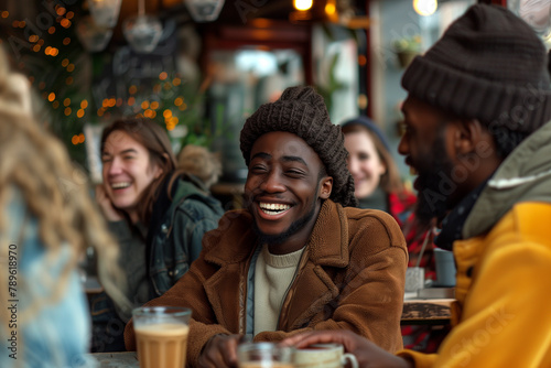 Group of People Sitting at Table With Drinks