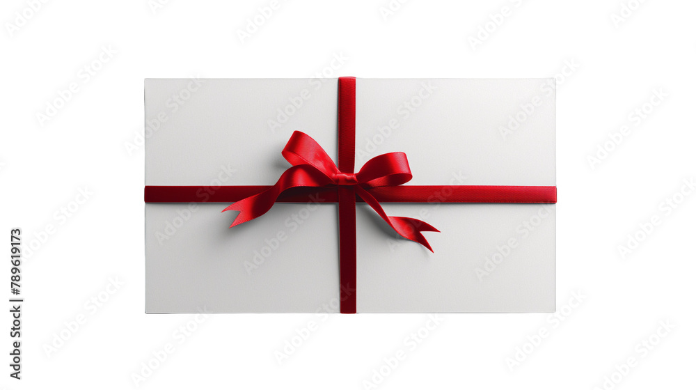 white gift box with red ribbon white gift box with red ribbon