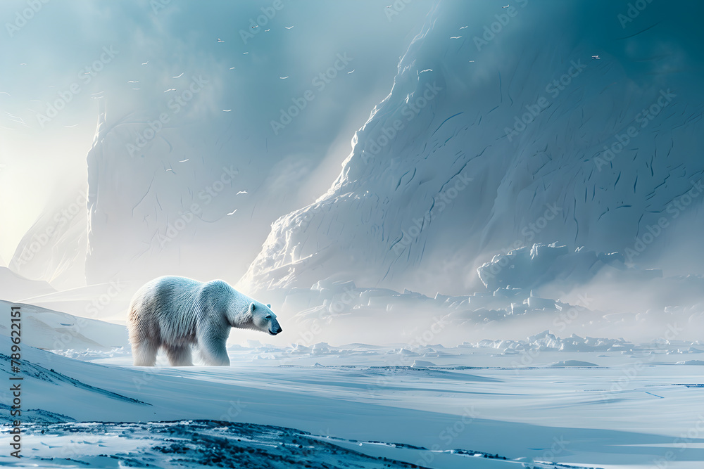 Visual Ode to the Arctic Majesty: Powerful Imagery of a Polar Bear in its Native Icy Paradise