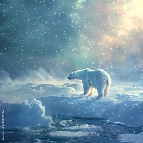 Visual Ode to the Arctic Majesty: Powerful Imagery of a Polar Bear in its Native Icy Paradise © Leah