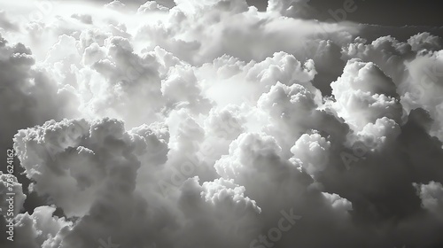 A grayscale image of cloudscape with dramatic lighting.