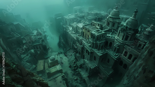 Sunken Temple Ruins in Underwater Realm © Artistic Visions