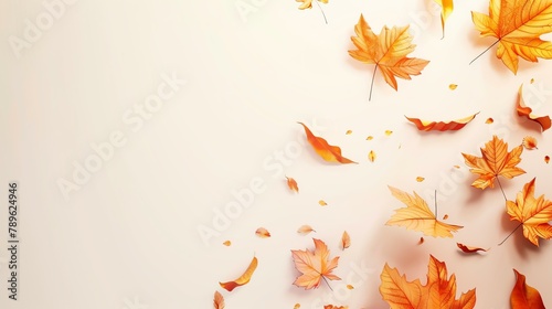 A beautiful autumn background with falling leaves.