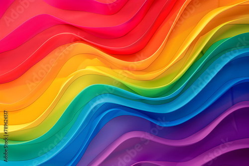 A bright and vibrant rainbow-colored wavy background, suitable for pride month themes or any event celebrating diversity and inclusion.