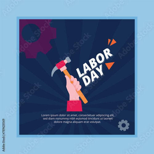 May day or Labor Day celebrate for America, Labor day background with tools, May 1st International Labor Day, simple illustration eps 10 vector file