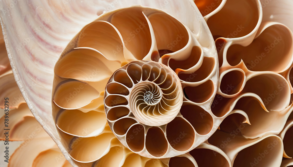 Close up nautilus shell pattern Close up nautilus shell pattern