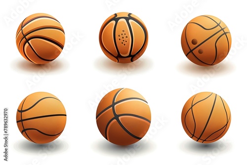 Basketball icons. Set of basketball sport icons . © crescent