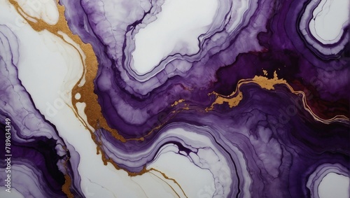Royal purple and mahogany abstract background made with alcohol ink technique, bright white veins texture.