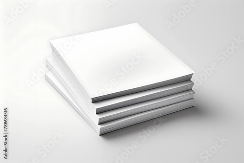 A stack of blank white paper sheets isolated on a white background, generative ai © Abul