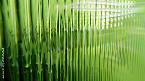 Green Fluted Glass Texture: Abstract Background Banner