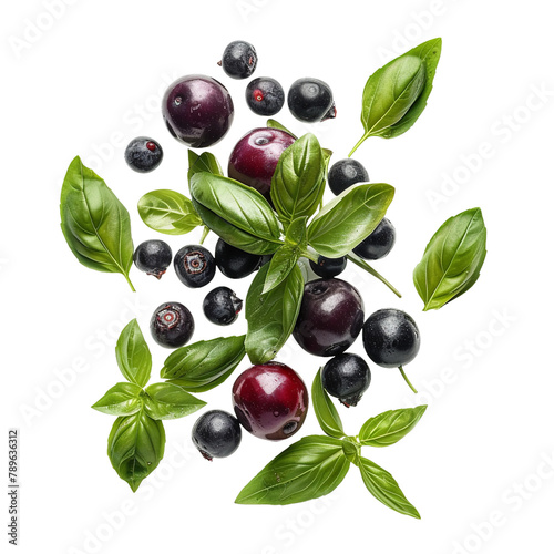  Natural and Fresh Bafoussam Basil Berry Blast Isolated On White Background  photo