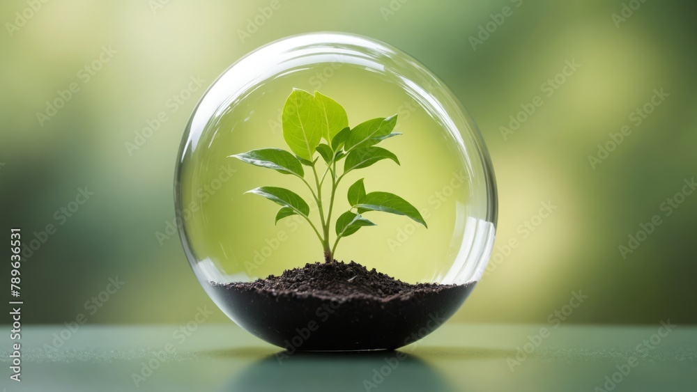 Delicate Plant in Glass Orb Delicate Plant in Glass Orb