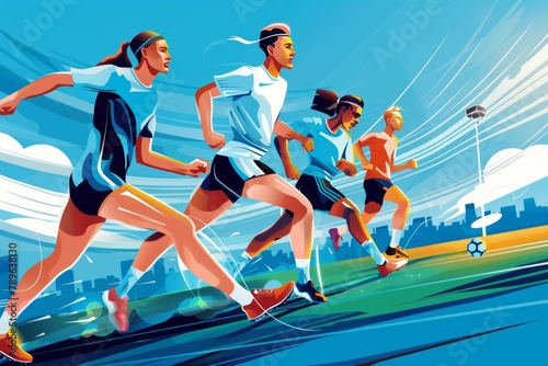 future athletes. sport and run. illustration © Yevhen