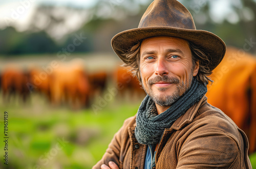 Portrait of a handsome smiling farmer