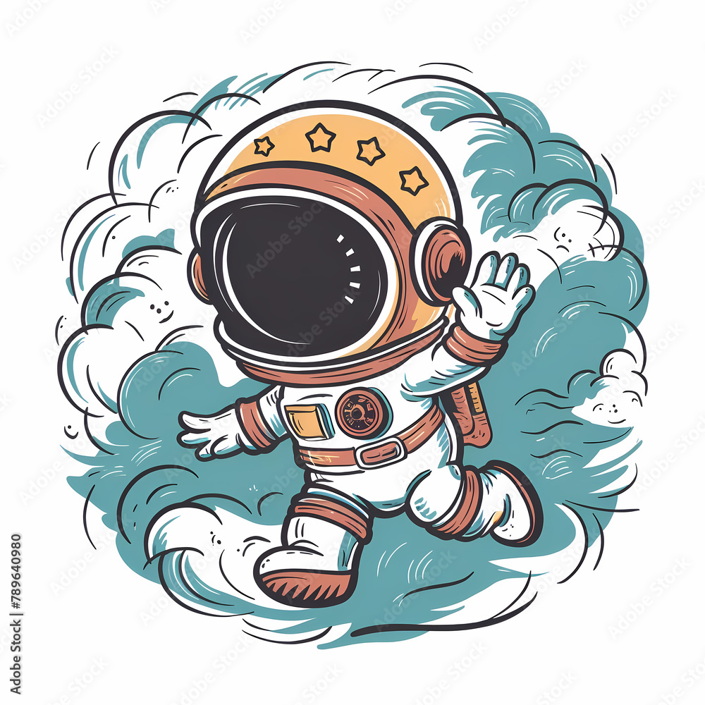 Cute astronaut illustration character Cute astronaut illustration character