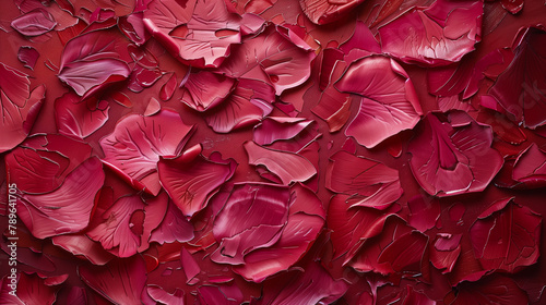 Vivid crimson abstract texture imitating scattered petals