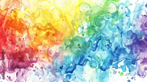 Abstract watercolor painting. Colorful rainbow. Fluid art.