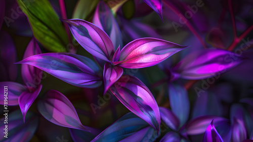 Vibrant and Elegant Tradescantia Pallida  A Stunning Houseplant with Rich Green Leaves and Purple Stripes