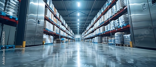 Efficient Cold Storage: A Symphony in Supply Chain Logistics. Concept Supply Chain Management, Cold Storage Solutions, Logistics Efficiency, Temperature-Controlled Warehousing photo