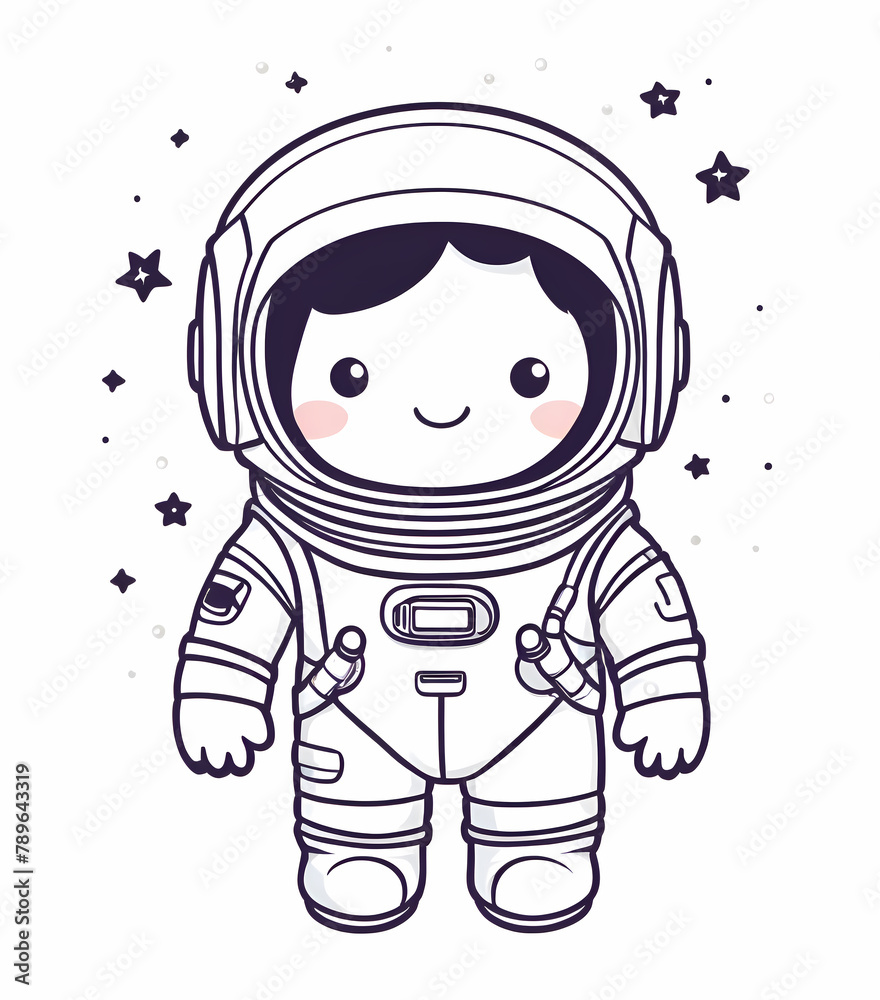 Cute astronaut illustration character Cute astronaut illustration character