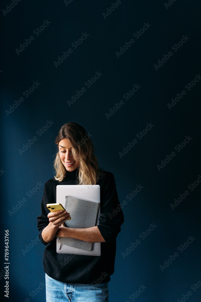 Woman using cell phone Woman using cell phone