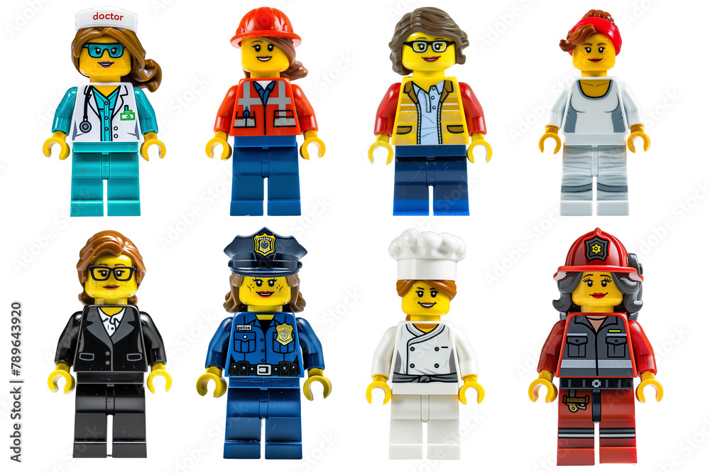 Naklejka premium Women at work lego figure set
