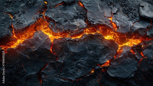 Burning coals close up. Hot coals texture background. photo