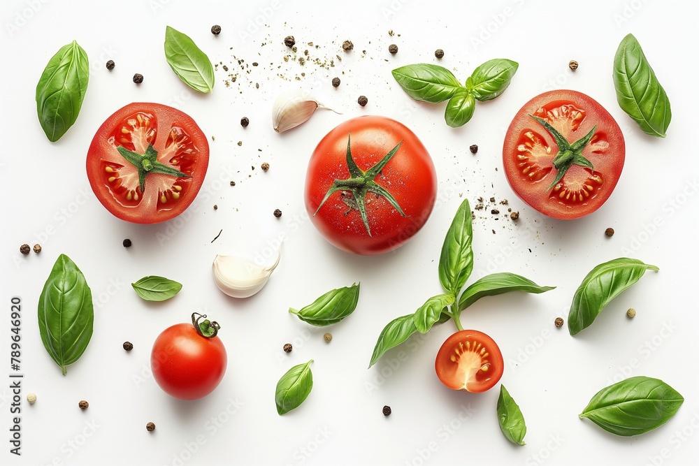 tomato garlic and basil isolated on a white background, tomato, garlic and basil as a background, restaurant food background, restaurant background, tomato background, food background tomato garlic and basil isolated on a white background, tomato, garlic and basil as a background, restaurant food background, restaurant background, tomato background, food background