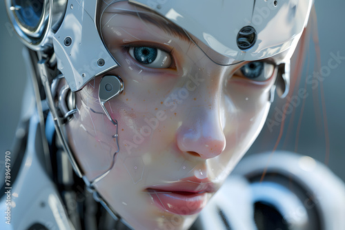 Cybernetic Charm: The Enchanting Face of a Female Robot